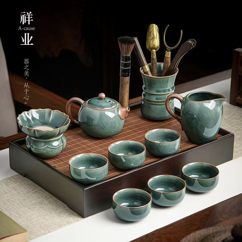 Ge Kiln Xi Shi Teapot Tea Set – Traditional Crackle Glaze Ceramic