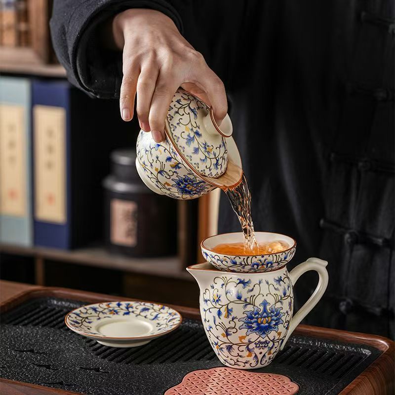 Blue & White Ru Kiln Gongfu Tea Set