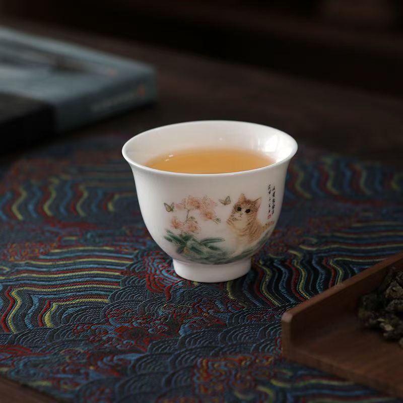 Sheep-Fat Jade White Porcelain Gongfu Tea Set