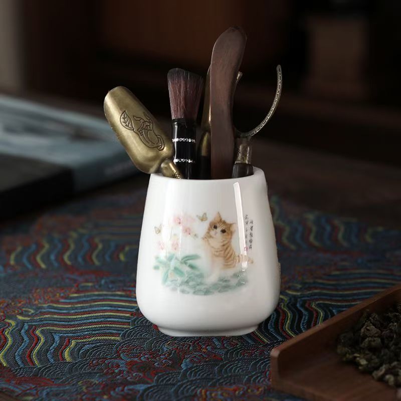 Sheep-Fat Jade White Porcelain Gongfu Tea Set