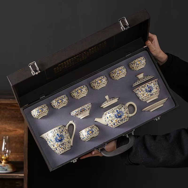 Blue & White Ru Kiln Gongfu Tea Set